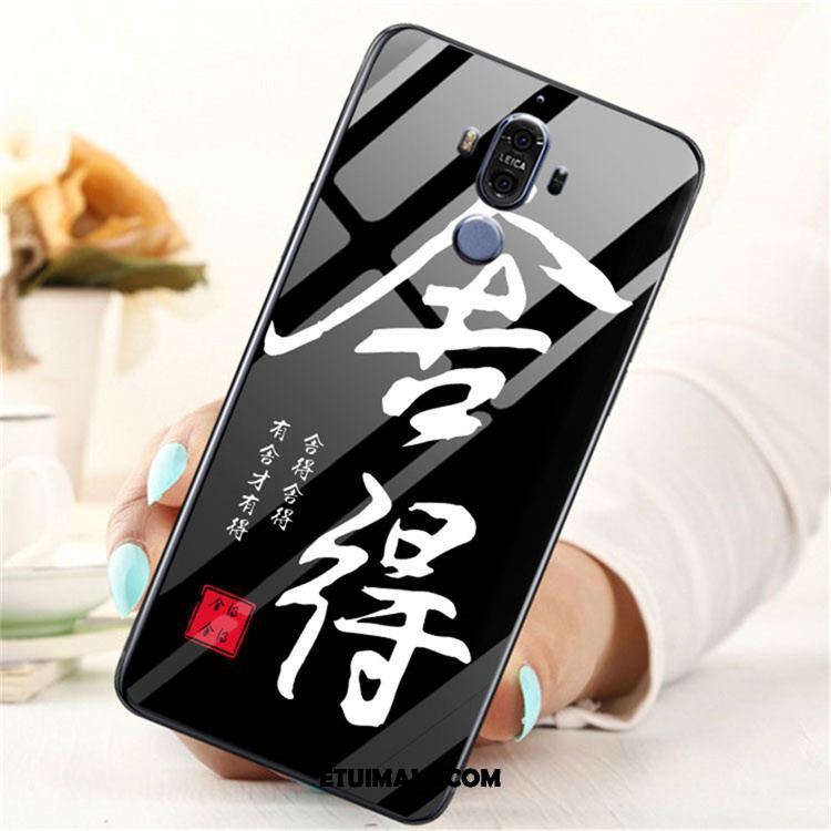 Etui Huawei Mate 9 Telefon Komórkowy Szkło Hartowane Anti-fall Wiszące Ozdoby Czarny Futerał Sklep