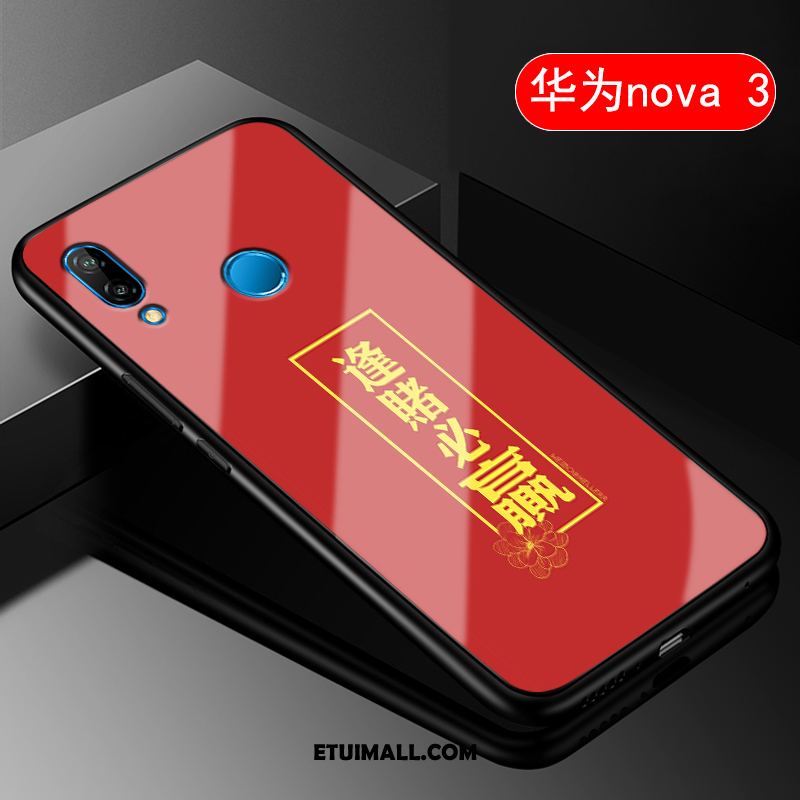 Etui Huawei Nova 3 Czerwony Chiński Styl All Inclusive Ochraniacz Telefon Komórkowy Pokrowce Sklep