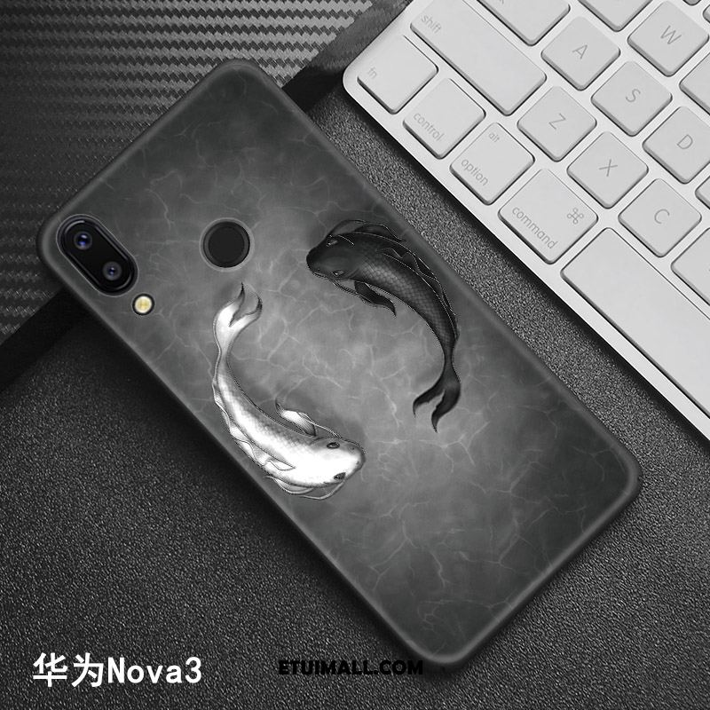 Etui Huawei Nova 3 Trudno Telefon Komórkowy Relief Wzór Chiński Styl Futerał Tanie