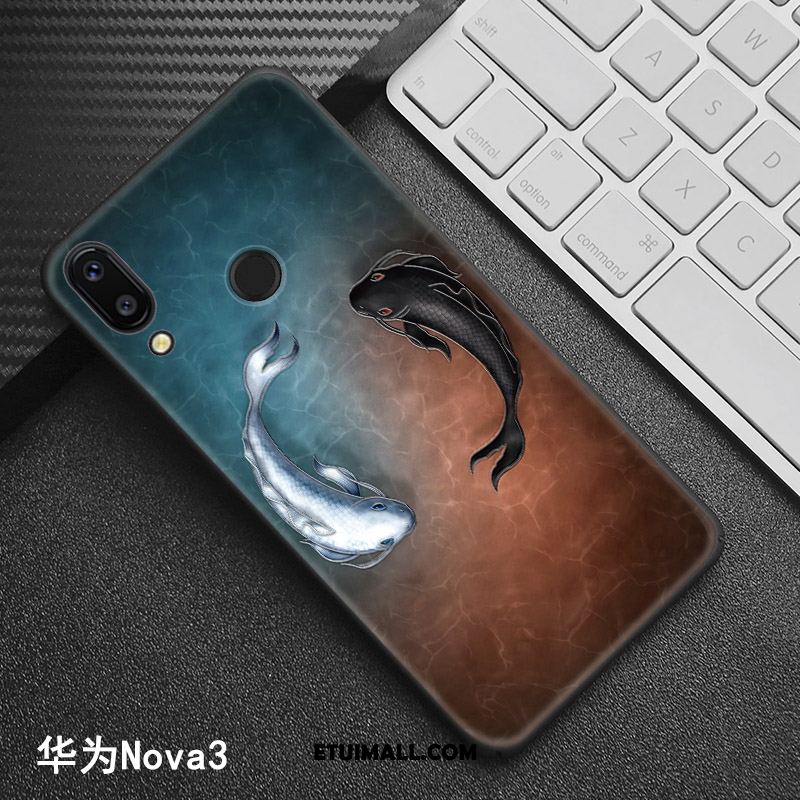 Etui Huawei Nova 3 Trudno Telefon Komórkowy Relief Wzór Chiński Styl Futerał Tanie