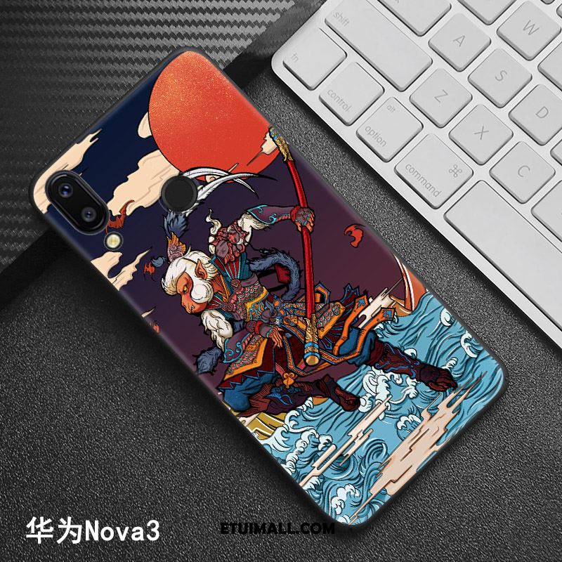 Etui Huawei Nova 3 Trudno Telefon Komórkowy Relief Wzór Chiński Styl Futerał Tanie