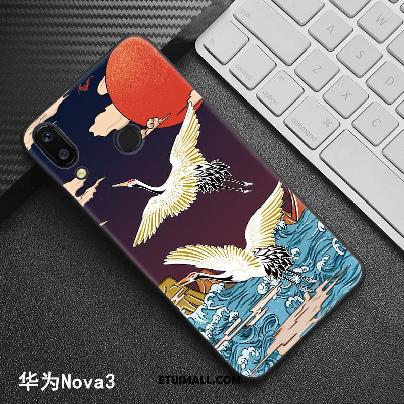 Etui Huawei Nova 3 Trudno Telefon Komórkowy Relief Wzór Chiński Styl Futerał Tanie