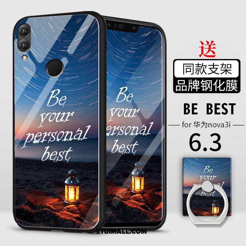 Etui Huawei Nova 3i Szkło Hartowane Kreatywne Miękki Silikonowe Anti-fall Futerał Dyskont