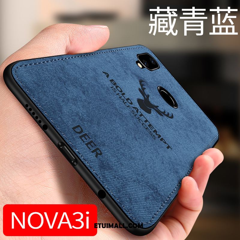 Etui Huawei Nova 3i Telefon Komórkowy Płótno Wzór Szary Cienkie Obudowa Tanie