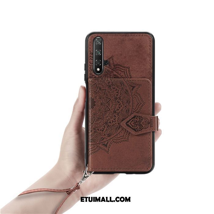 Etui Huawei Nova 5t Płótno Portfel Czerwony Telefon Komórkowy Karta Pokrowce Kup