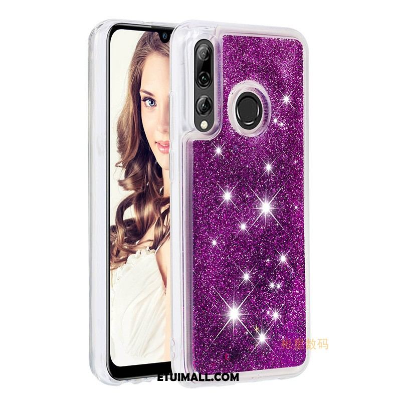 Etui Huawei P Smart+ 2019 Purpurowy Quicksand Motyl Miękki Tendencja Pokrowce Kup