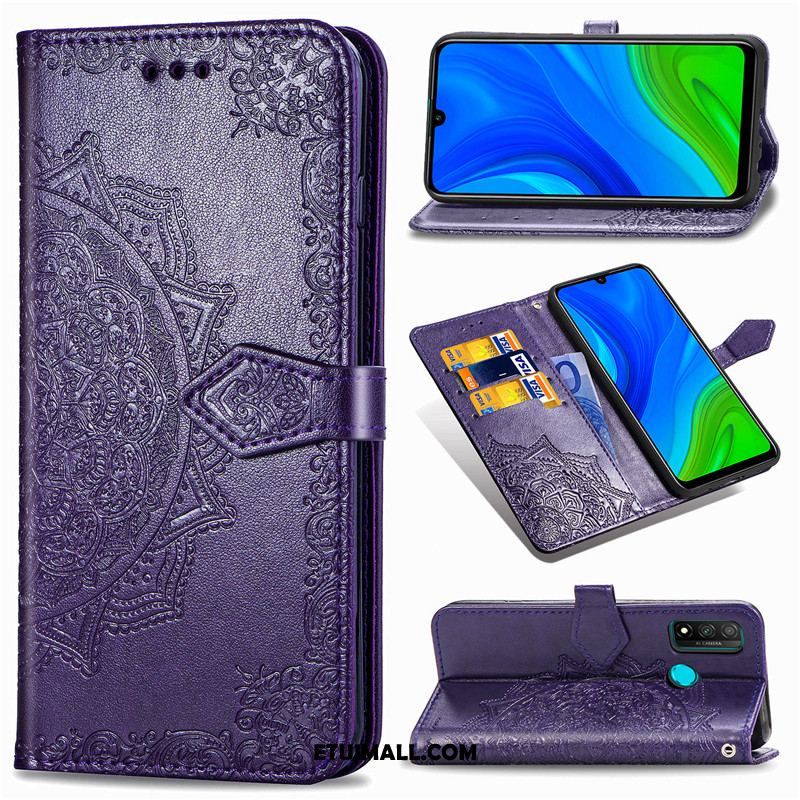 Etui Huawei P Smart 2020 Czarny Jednolity Kolor Ochraniacz Relief Wiszące Ozdoby Futerał Online