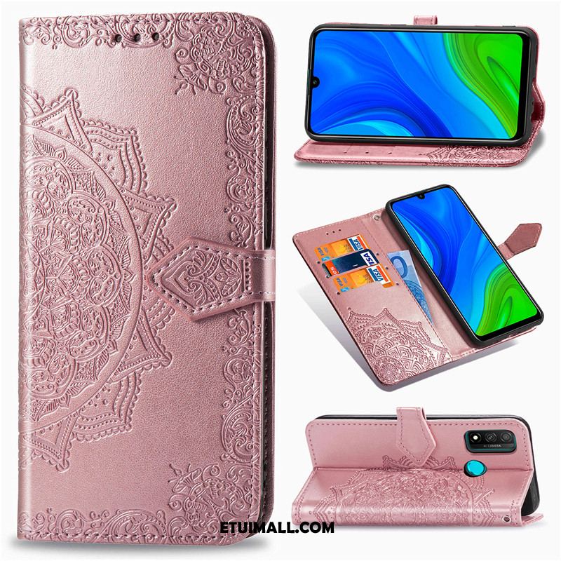 Etui Huawei P Smart 2020 Czarny Jednolity Kolor Ochraniacz Relief Wiszące Ozdoby Futerał Online