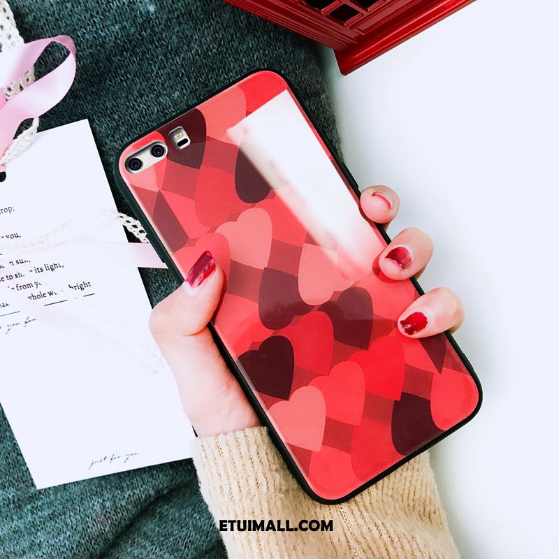 Etui Huawei P10 Plus Eleganckie Czerwony Netto Piękny Kreatywne Szkło Futerał Tanie