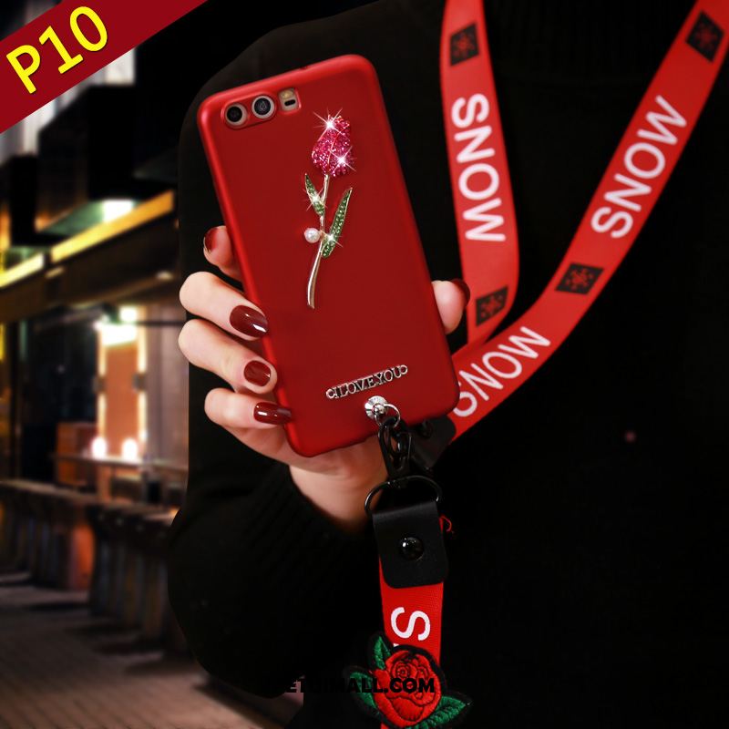 Etui Huawei P10 Rhinestone Anti-fall Czerwony Ochraniacz Silikonowe Pokrowce Sklep