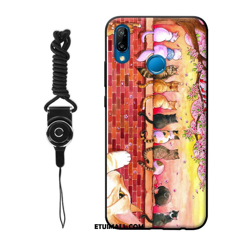 Etui Huawei P20 Lite Ochraniacz Czerwony Relief Piękny Nubuku Futerał Sprzedam