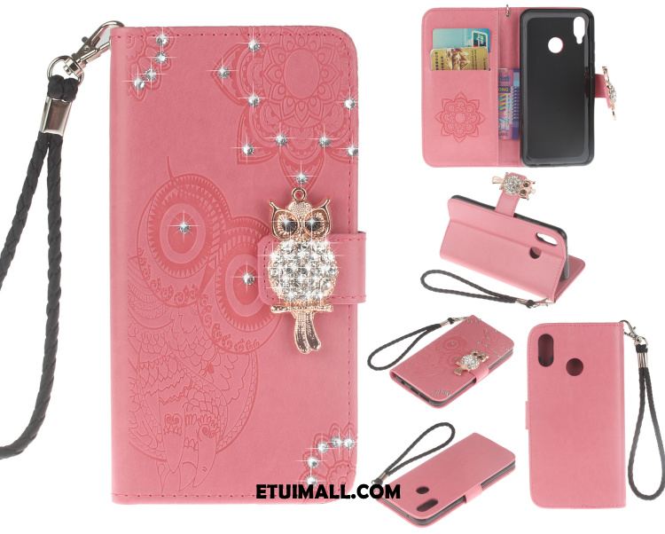 Etui Huawei P20 Lite Skórzany Futerał Rhinestone Wiszące Ozdoby Ochraniacz Kotek Pokrowce Oferta