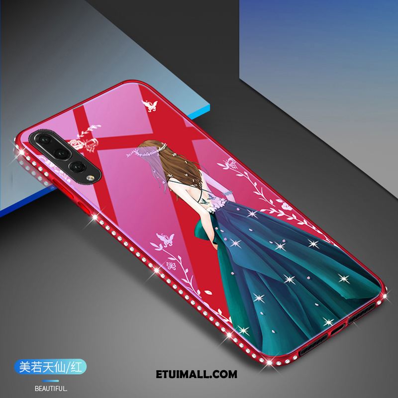 Etui Huawei P20 Pro Rhinestone Szkło Niebieski Telefon Komórkowy Czarny Obudowa Na Sprzedaż