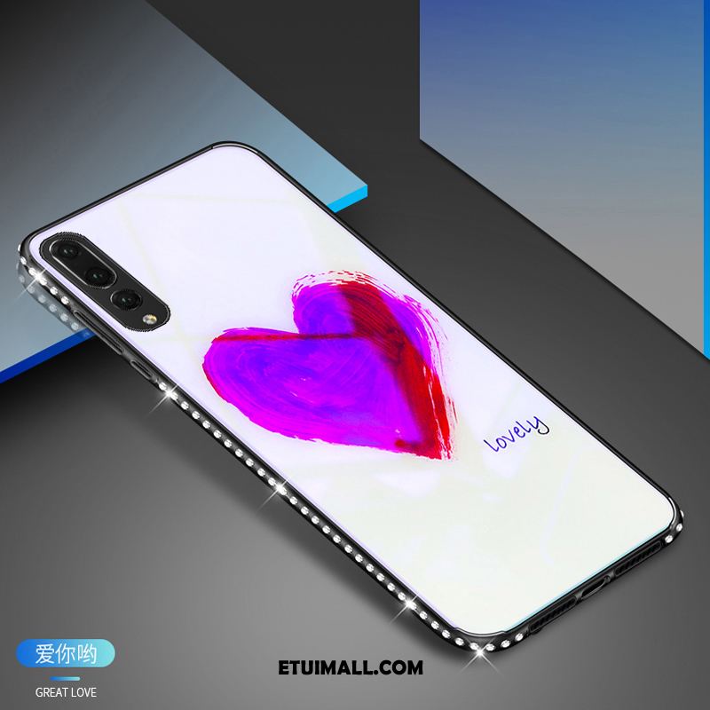 Etui Huawei P20 Pro Rhinestone Szkło Niebieski Telefon Komórkowy Czarny Obudowa Na Sprzedaż