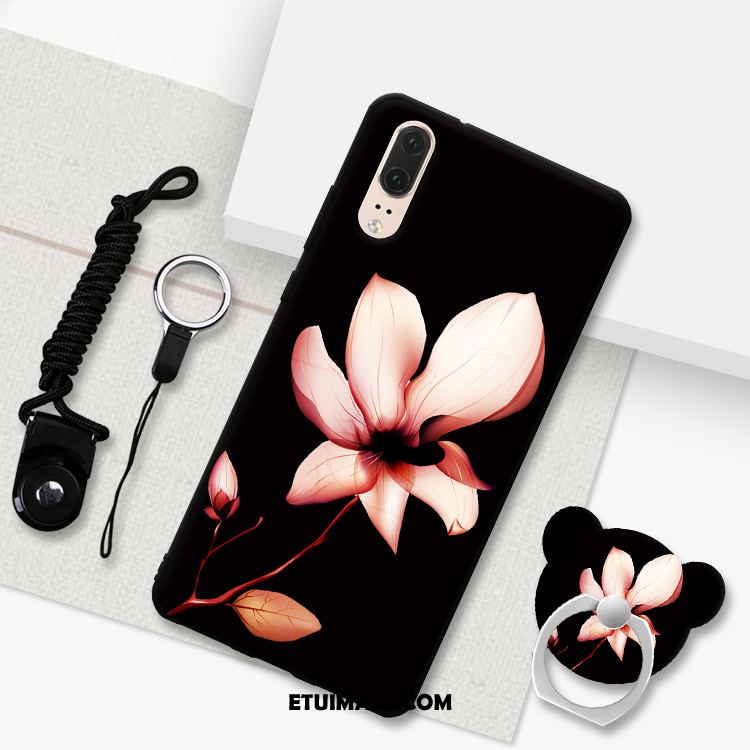 Etui Huawei P20 Relief Wiszące Ozdoby Anti-fall Wspornik Biały Futerał Tanie