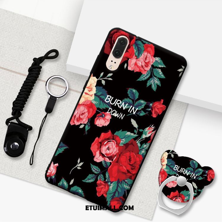 Etui Huawei P20 Relief Wiszące Ozdoby Anti-fall Wspornik Biały Futerał Tanie