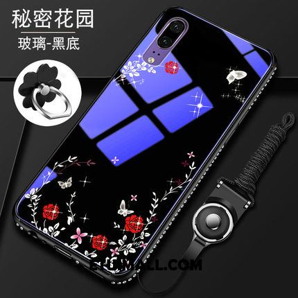 Etui Huawei P20 Telefon Komórkowy Rhinestone Czerwony Szkło All Inclusive Futerał Tanie