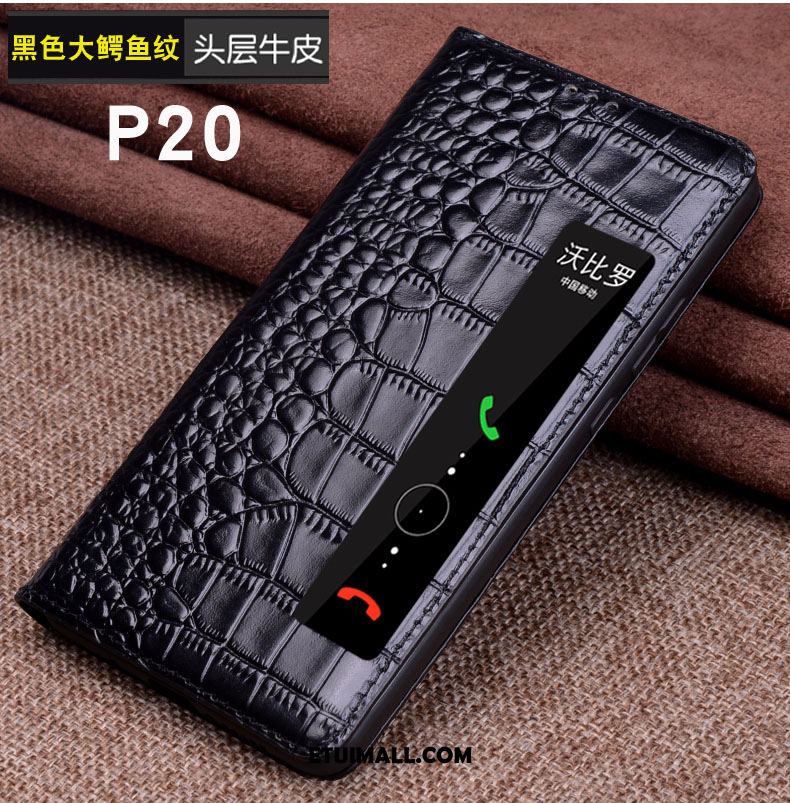 Etui Huawei P20 Telefon Komórkowy Wzór Spoczynek Prawdziwa Skóra Ochraniacz Futerał Dyskont