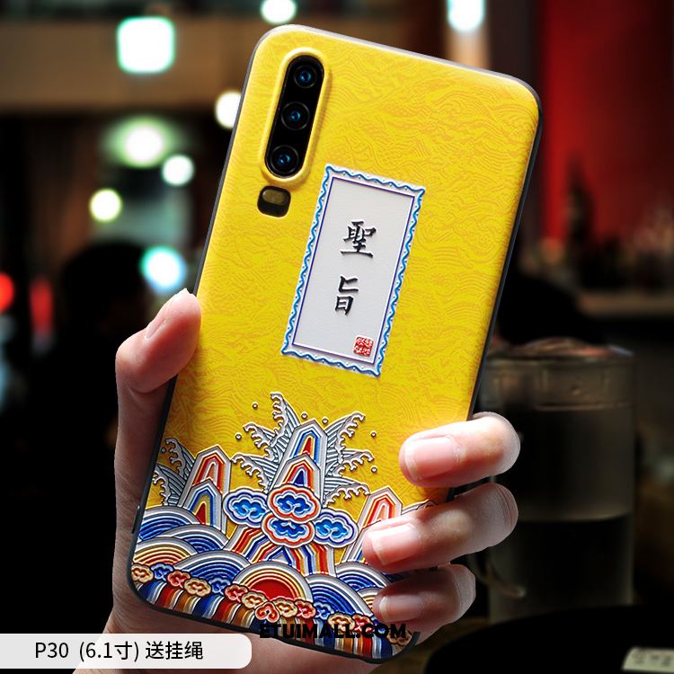 Etui Huawei P30 Modna Marka Chiński Styl Nubuku Miękki Silikonowe Pokrowce Dyskont