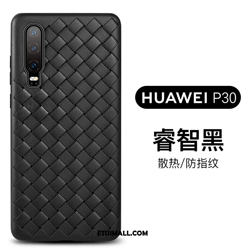 Etui Huawei P30 Oddychające Skóra Różowe Biznes Przeplatane Pokrowce Tanie