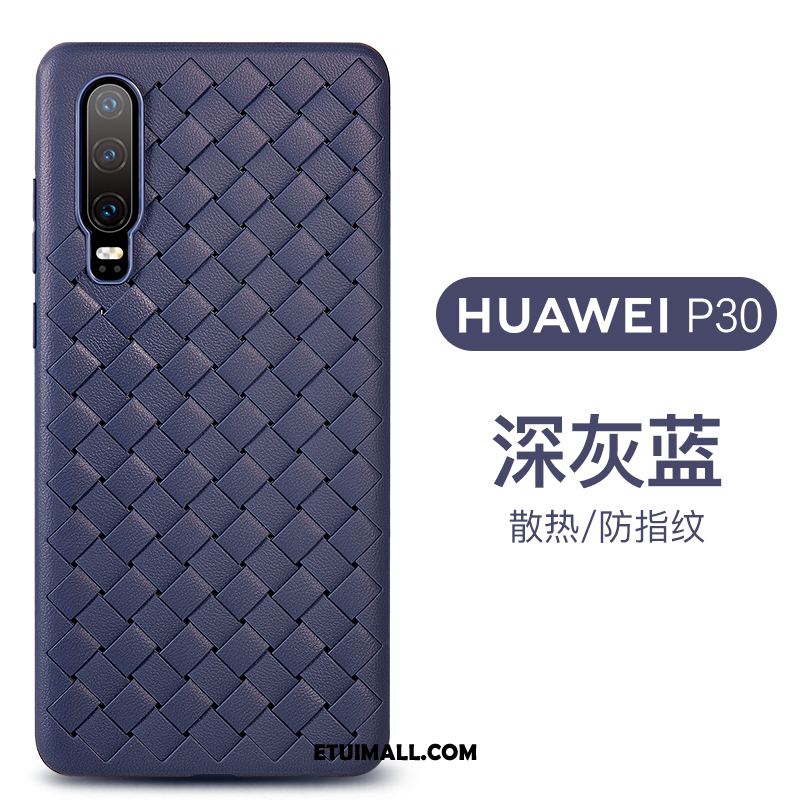 Etui Huawei P30 Oddychające Skóra Różowe Biznes Przeplatane Pokrowce Tanie