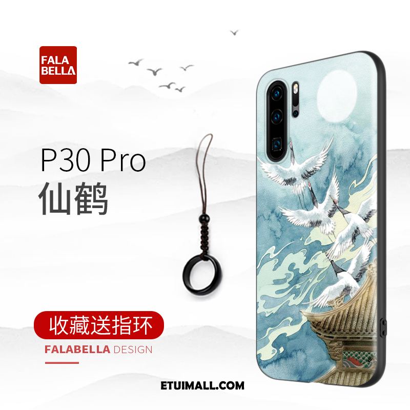 Etui Huawei P30 Pro Anti-fall Chiński Styl Niebieski Ochraniacz Kreatywne Futerał Sprzedam