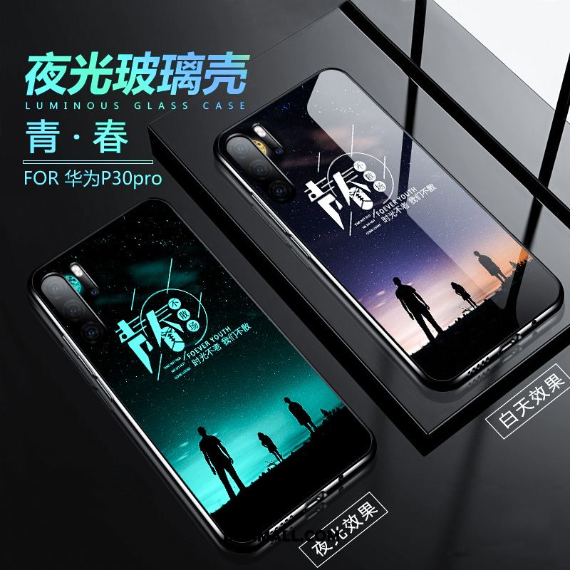 Etui Huawei P30 Pro Telefon Komórkowy Nubuku Wysoki Koniec Niebieski Świecące Obudowa Tanie