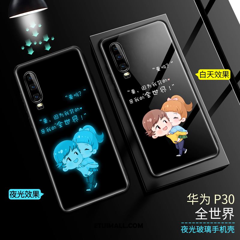 Etui Huawei P30 Szkło Telefon Komórkowy Silikonowe Modna Marka Świecące Pokrowce Na Sprzedaż