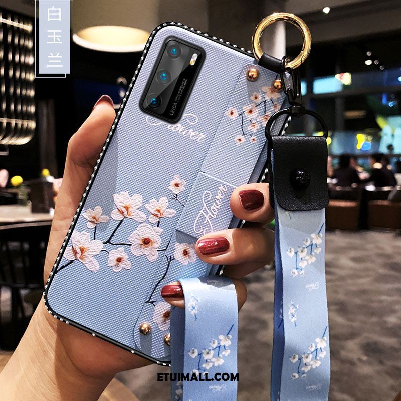 Etui Huawei P40 Nubuku Anti-fall Kwiaty Miękki Wiszące Ozdoby Futerał Online