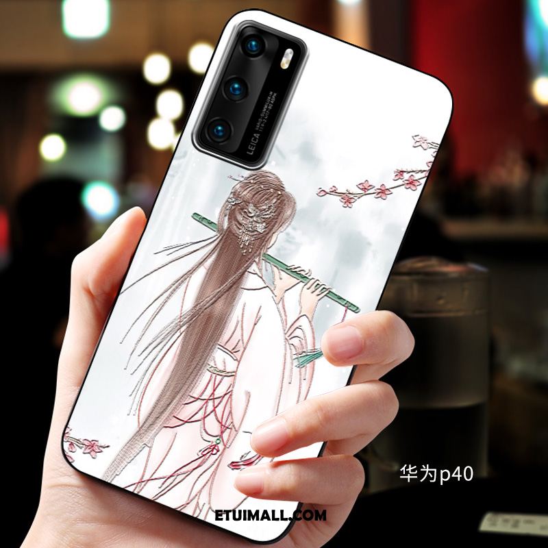 Etui Huawei P40 Ochraniacz Relief Telefon Komórkowy Miękki Niebieski Pokrowce Sklep