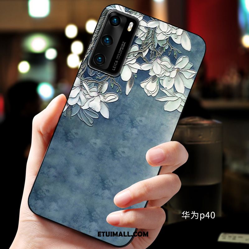 Etui Huawei P40 Ochraniacz Relief Telefon Komórkowy Miękki Niebieski Pokrowce Sklep