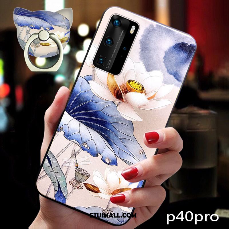 Etui Huawei P40 Pro Anti-fall Vintage Czerwony Netto Ochraniacz Telefon Komórkowy Pokrowce Kup