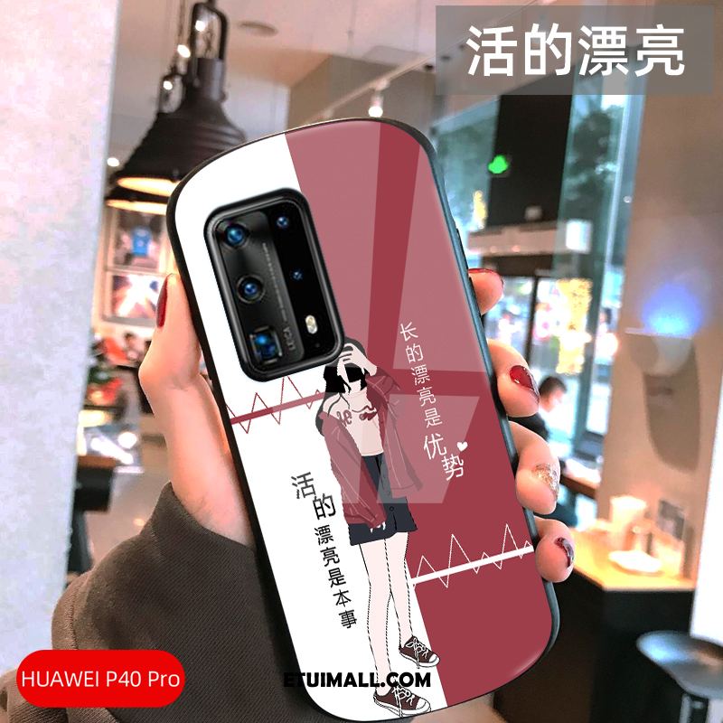 Etui Huawei P40 Pro Szkło Łuk Ochraniacz Telefon Komórkowy Anti-fall Pokrowce Sklep