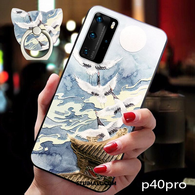 Etui Huawei P40 Pro Telefon Komórkowy Silikonowe Niebieski Miękki Chiński Styl Pokrowce Kup