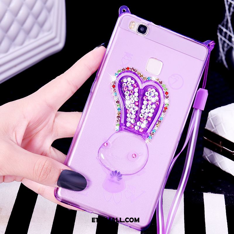 Etui Huawei P9 Lite Rhinestone Purpurowy Wiszące Ozdoby Miękki Ochraniacz Pokrowce Kupię