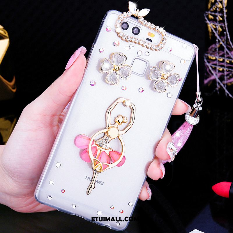 Etui Huawei P9 Plus Pu Telefon Komórkowy Miękki Rhinestone Czarny Futerał Sprzedam