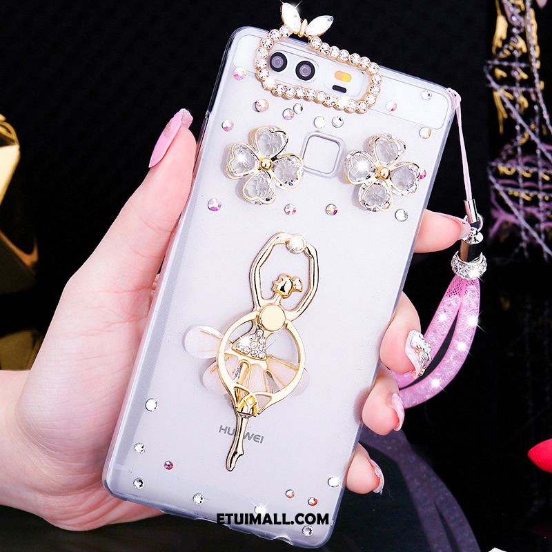 Etui Huawei P9 Plus Pu Telefon Komórkowy Miękki Rhinestone Czarny Futerał Sprzedam