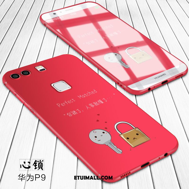 Etui Huawei P9 Telefon Komórkowy Osobowość Nubuku Czerwony Netto Proste Futerał Tanie