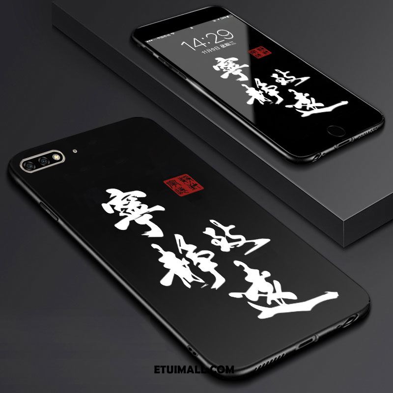 Etui Huawei Y6 2018 Miękki Sztuka Telefon Komórkowy Czarny Szkło Hartowane Pokrowce Tanie