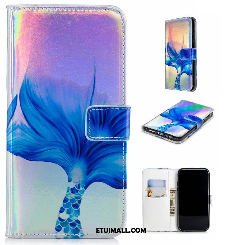 Etui Huawei Y6 2018 Niebieski Wspornik Skórzany Futerał Telefon Komórkowy Relief Pokrowce Sprzedam