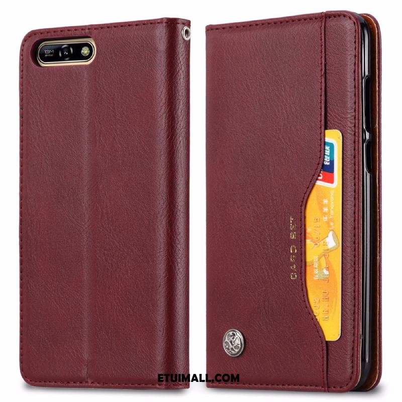 Etui Huawei Y6 2018 Ochraniacz Wzór Automatycznie Vintage Karta Futerał Tanie