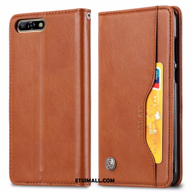 Etui Huawei Y6 2018 Ochraniacz Wzór Automatycznie Vintage Karta Futerał Tanie