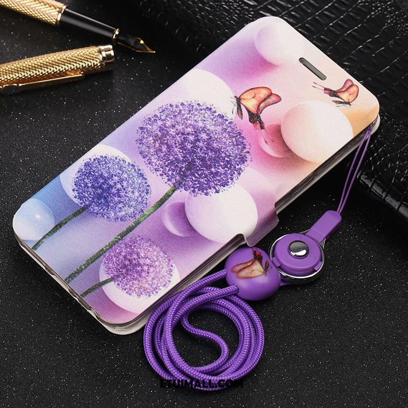 Etui Huawei Y6 2019 Purpurowy Piękny Skórzany Futerał Klapa Wiszące Ozdoby Futerał Kupię