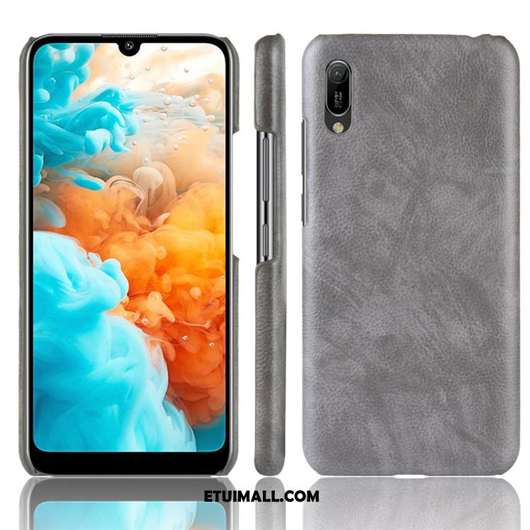 Etui Huawei Y6 2019 Trudno Wzór Litchi Telefon Komórkowy Skóra Pokrowce Dyskont