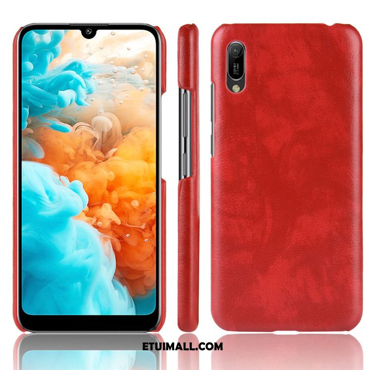 Etui Huawei Y6 2019 Trudno Wzór Litchi Telefon Komórkowy Skóra Pokrowce Dyskont