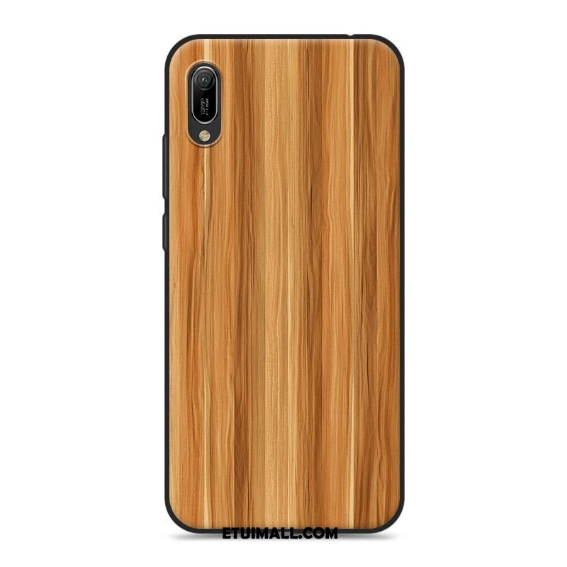 Etui Huawei Y6 2019 Vintage Miękki Telefon Komórkowy Ziarno Drewna Futerał Tanie