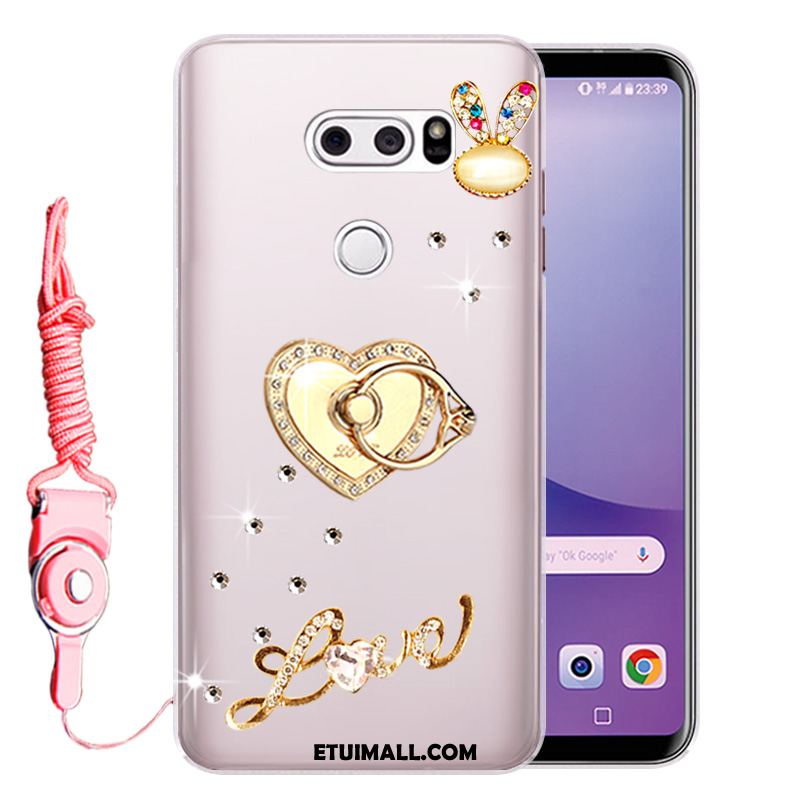 Etui Lg V30 Gorąco Silikonowe Rhinestone Anti-fall Złoto Futerał Sprzedam