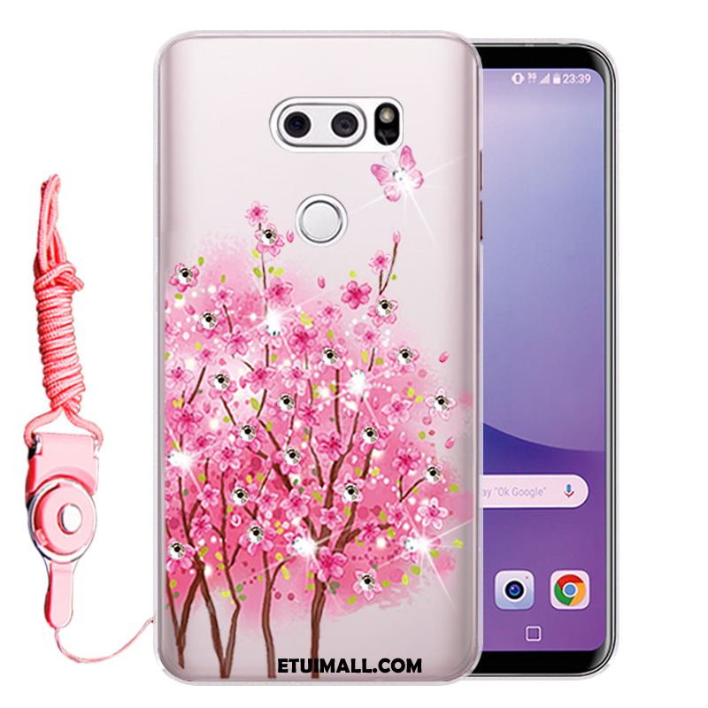 Etui Lg V30 Gorąco Silikonowe Rhinestone Anti-fall Złoto Futerał Sprzedam