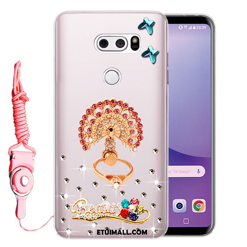 Etui Lg V30 Gorąco Silikonowe Rhinestone Anti-fall Złoto Futerał Sprzedam