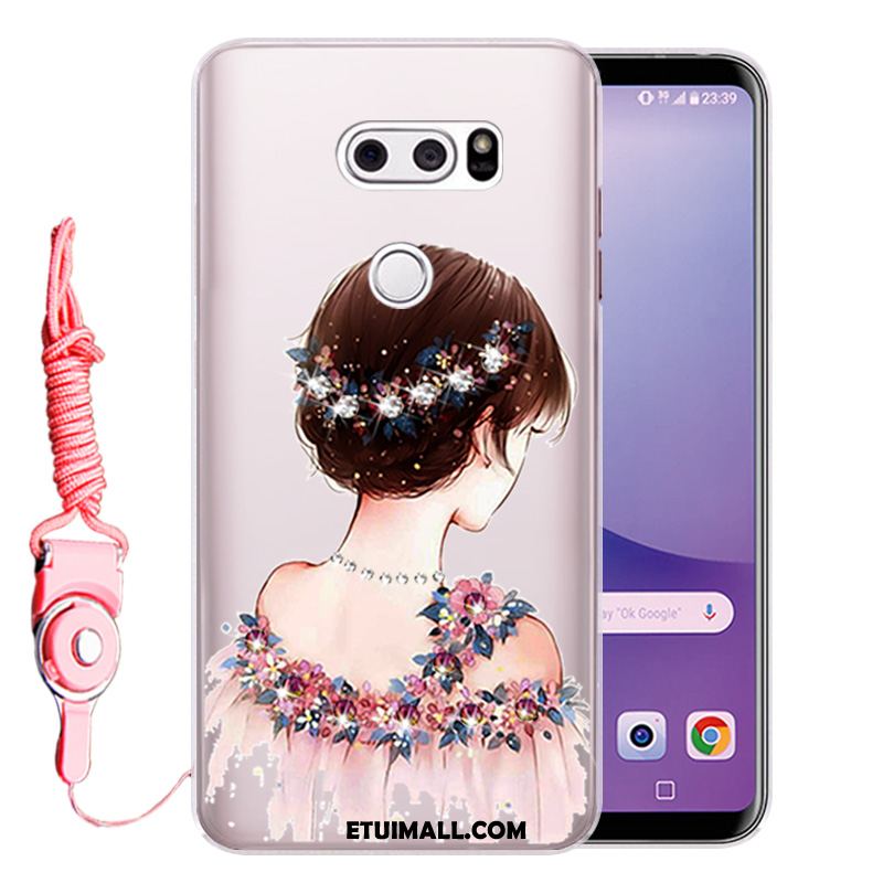 Etui Lg V30 Gorąco Silikonowe Rhinestone Anti-fall Złoto Futerał Sprzedam